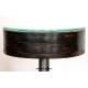 Runder Couchtisch aus Holz und Gusseisen